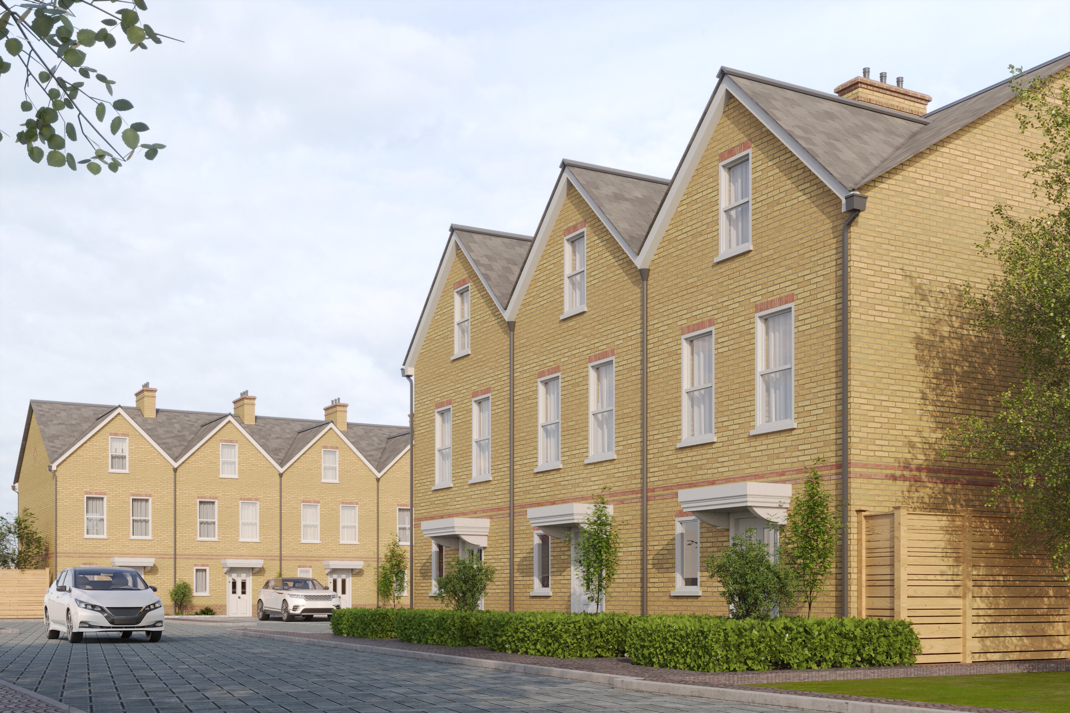 CGI town houses street elevation